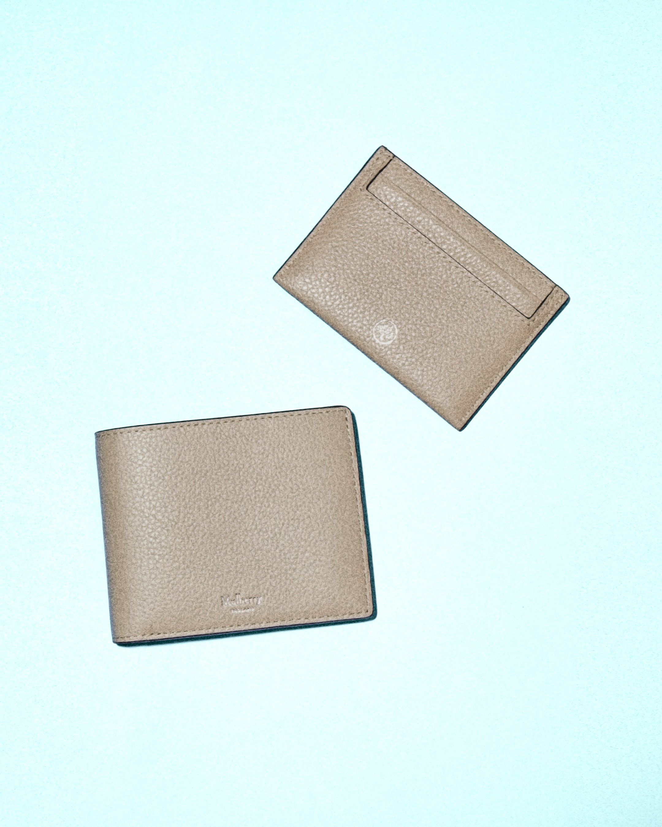 Duo of Mulberry heritage credit card slip and 8 card wallet in dune